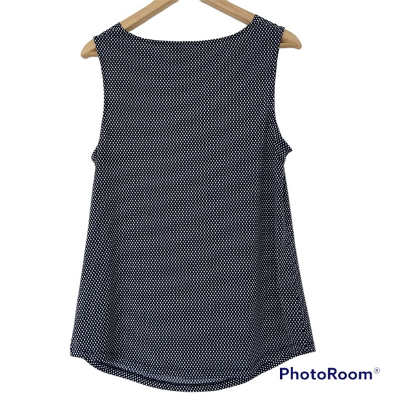 BANANA REPUBLIC BLACK GEOMETRIC PRINT SLEEVELESS COWL TOP/BLOUSE, SIZE MEDIUM - Picture 2 of 7